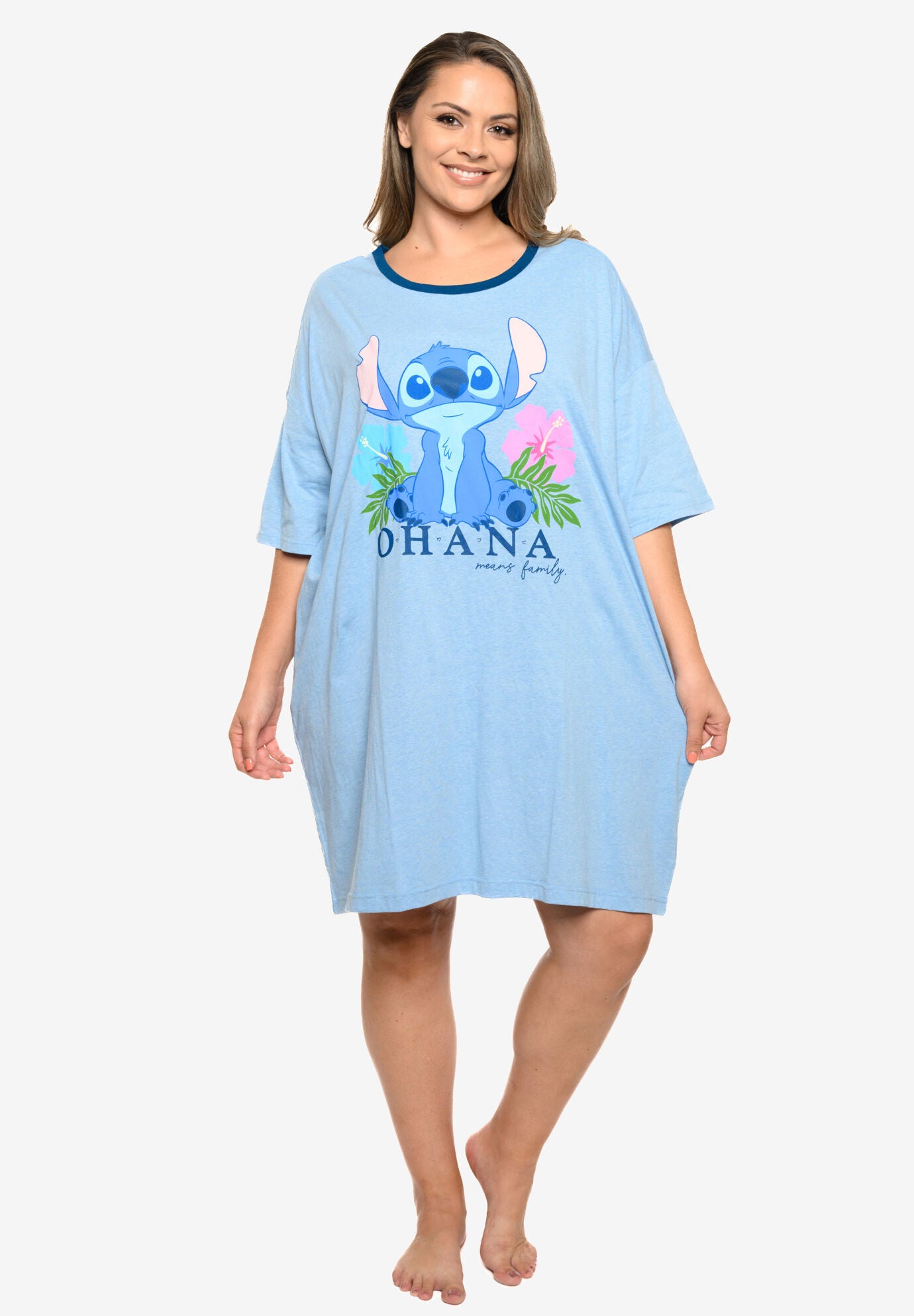 Disney Stitch Sleep Shirt Nightgown Pajamas, BLUE, hi-res image number 0