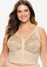Front-Close Longline Wireless Posture Bra , BEIGE, hi-res image number null