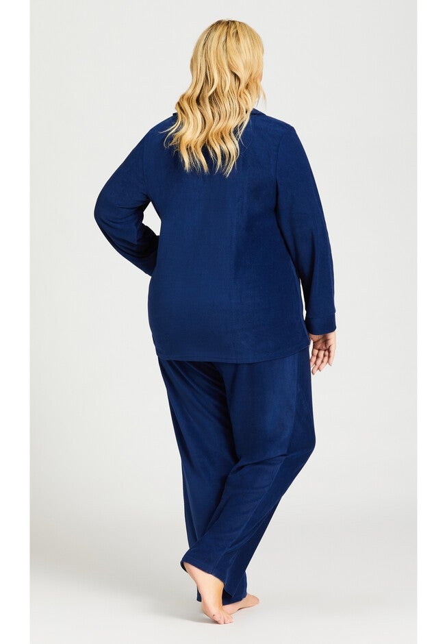 Button Fleece Top, NAVY, alternate image number null