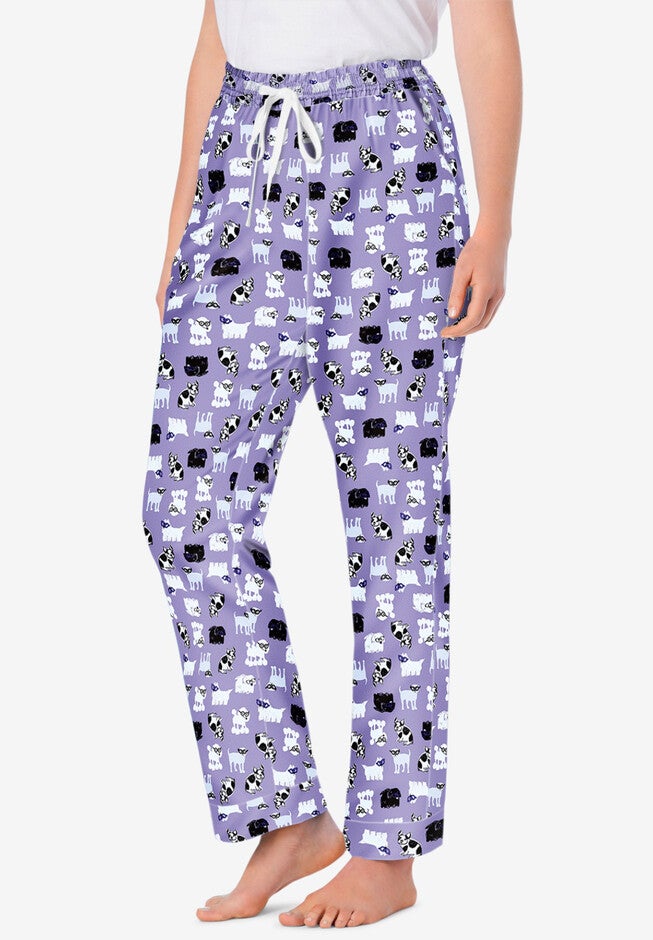 Cotton Poplin PJ Pant, SOFT IRIS DOGS, hi-res image number null