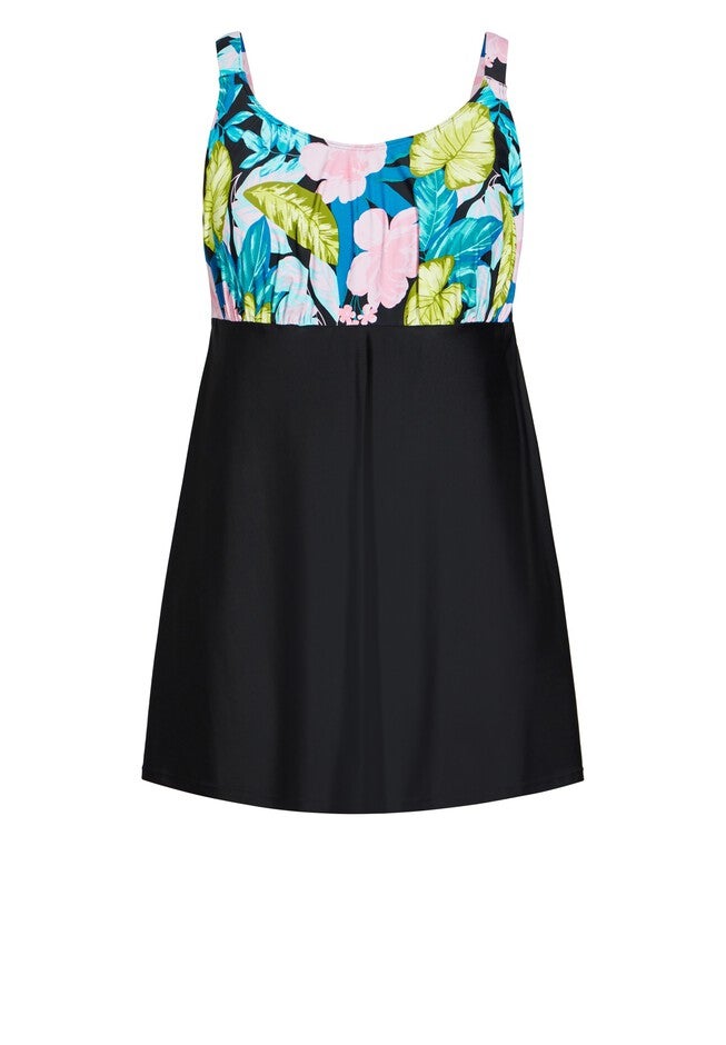 Empire Print Swim Dress, TAHITI FLORAL, alternate image number null