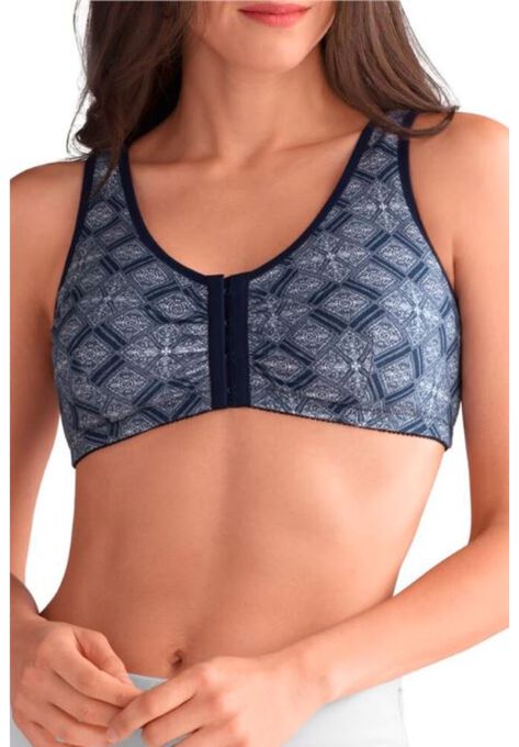 Amoena Frances Wire Free Leisure Bra 2128, BLUE WHITE, hi-res image number null