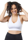 The Lea Cooling Low-Impact Racerback Sports Bra, WHITE, hi-res image number 0
