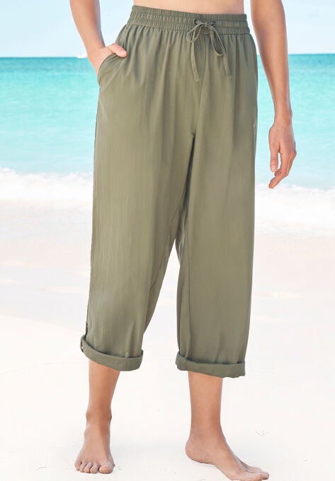 Taslon® Cover Up Roll-Up Pant, MILITARY, hi-res image number null