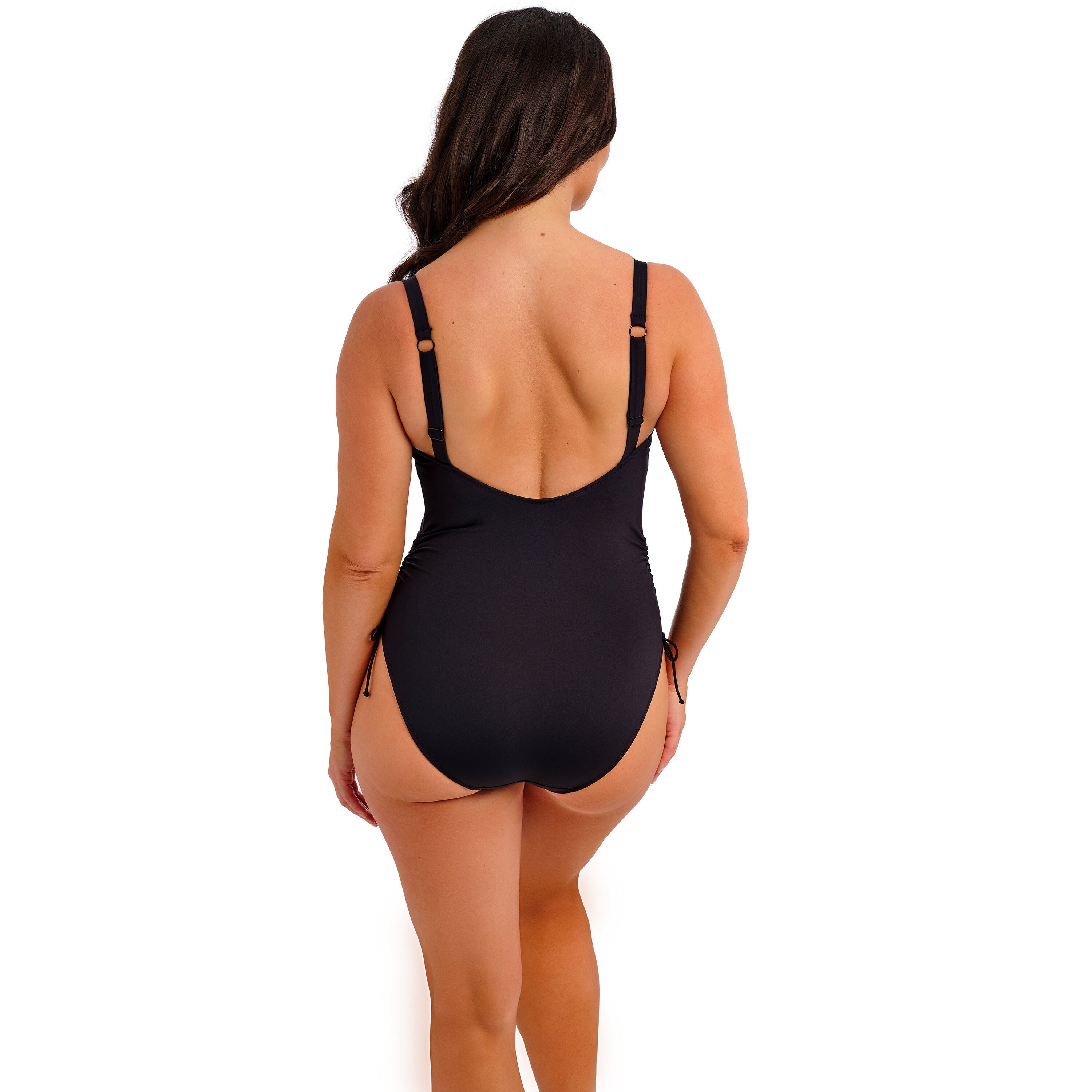 MERISSA NON WIRED PLUNGE SWIMSUIT, BLACK, on-hover image number 1