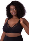 The Lora - Back Smoothing Lace Front-Closure Bra, BLACK, hi-res image number null