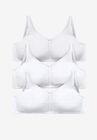 3-Pack Cotton Wireless Bra , WHITE PACK, hi-res image number null