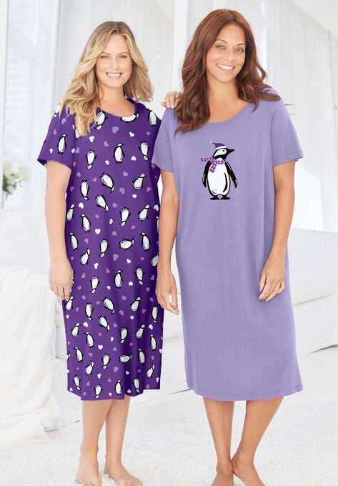 2-Pack Long Sleepshirts , , alternate image number null