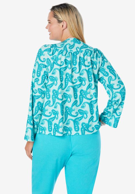 Waffle Knit Short Robe, , on-hover image number null