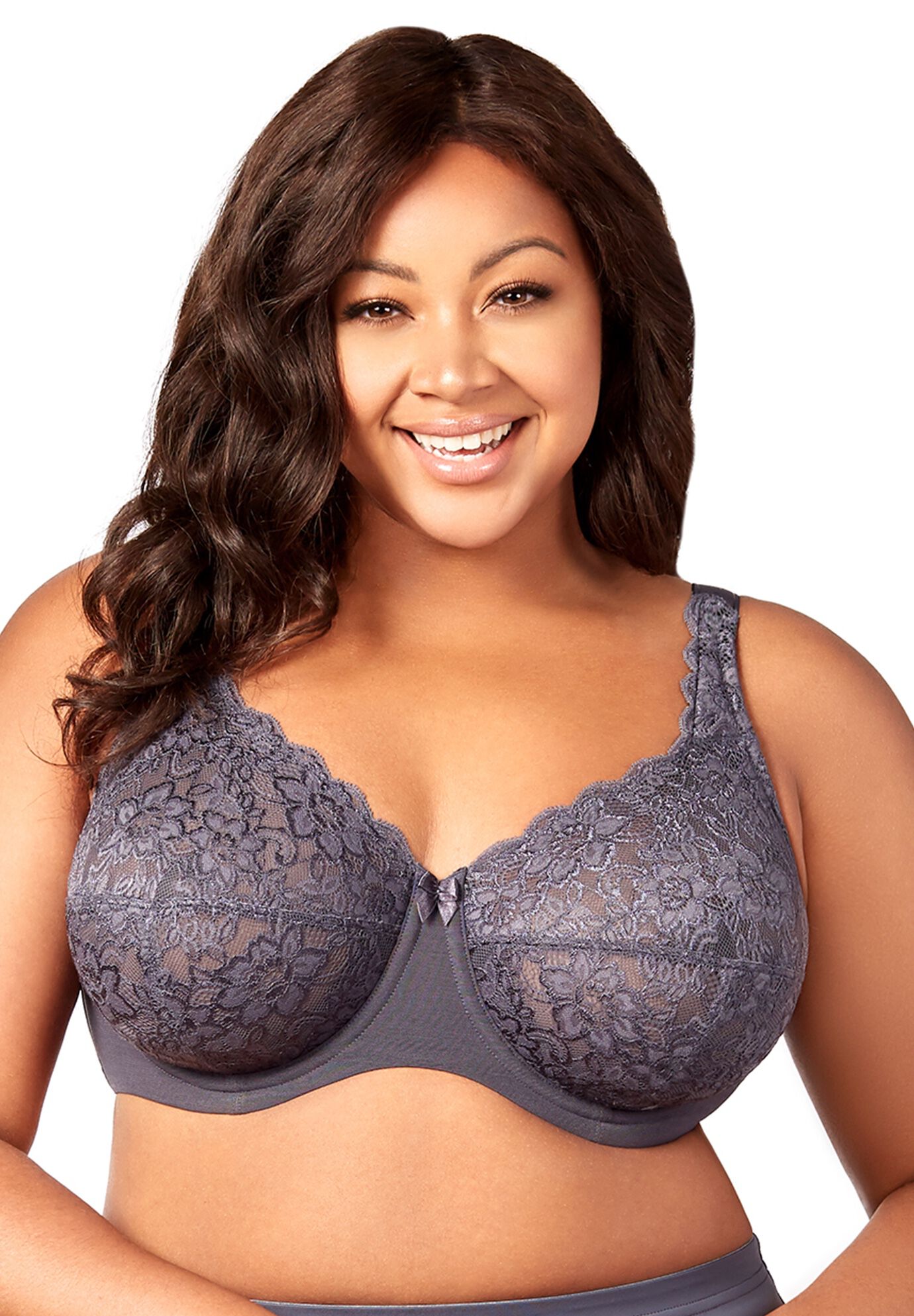 Full-Lace Underwire Bra, STEEL GREY, hi-res image number 0