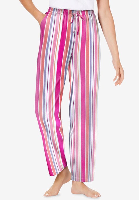 Knit Sleep Pant , SWEET CORAL STRIPE, hi-res image number null