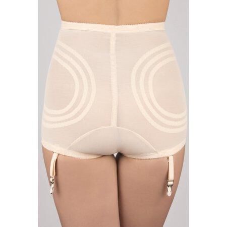 Extra Firm High Waist Panty Brief with Removable Garters, BEIGE, on-hover image number 1