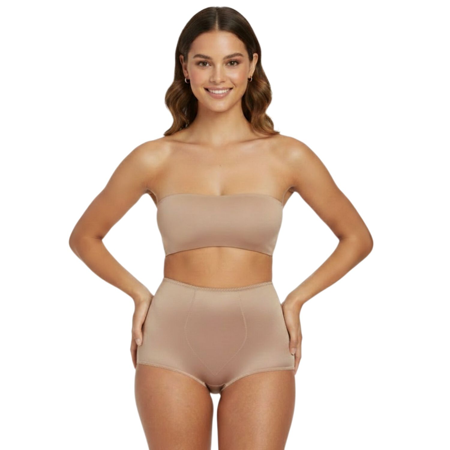 Padded Panty Brief Light Shaping (Removable Pads), MOCHA, alternate image number 2