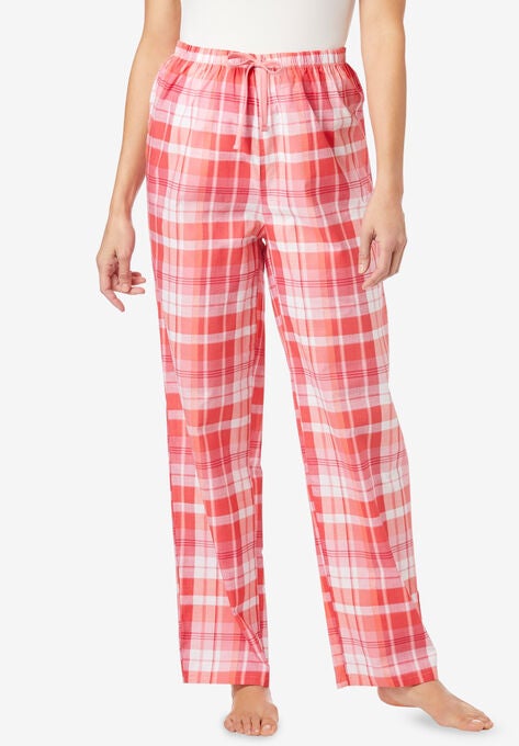 Woven Sleep Pant, SWEET CORAL PLAID, hi-res image number null