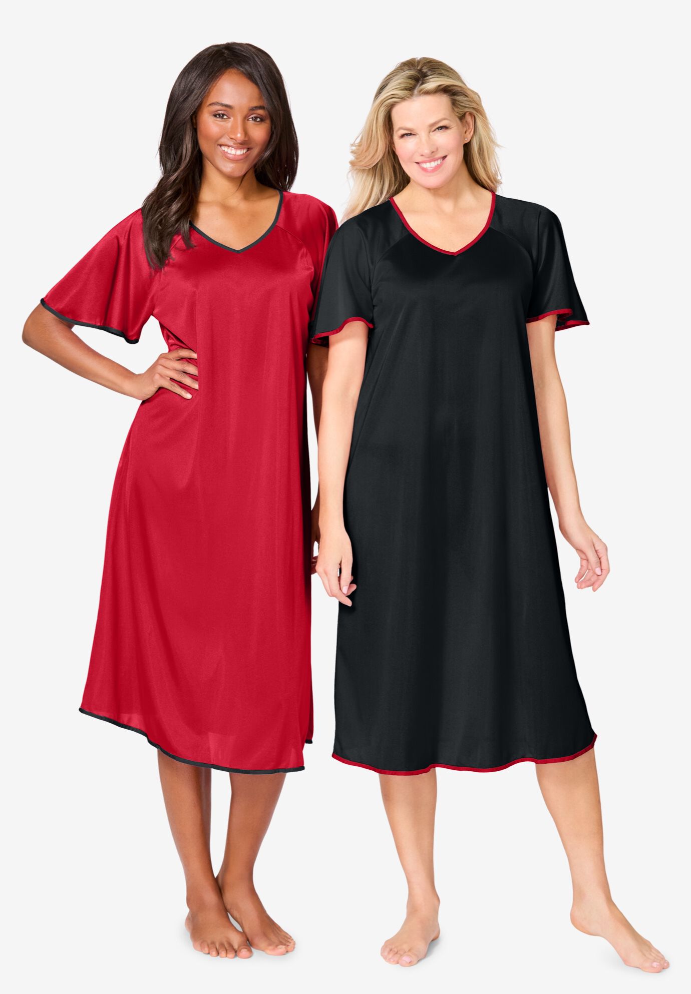 2-Pack Short Silky Gown | Intimates For All