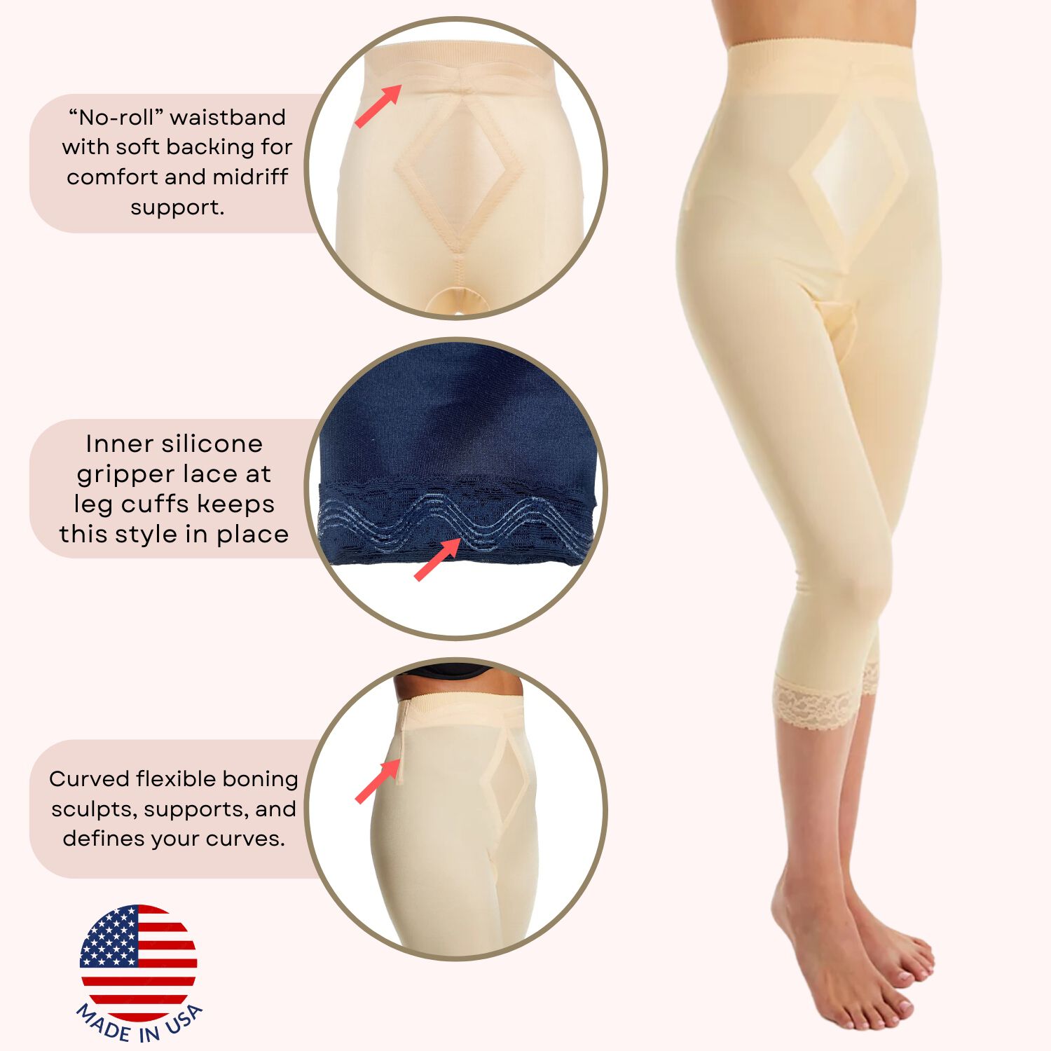Leg Shaper Pant Liner Medium Shaping, BEIGE, alternate image number 3