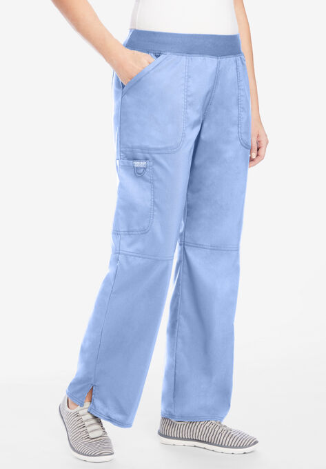 Mid-Rise Straight-Leg Pull-On Pant Scrubs, SKY BLUE, hi-res image number null
