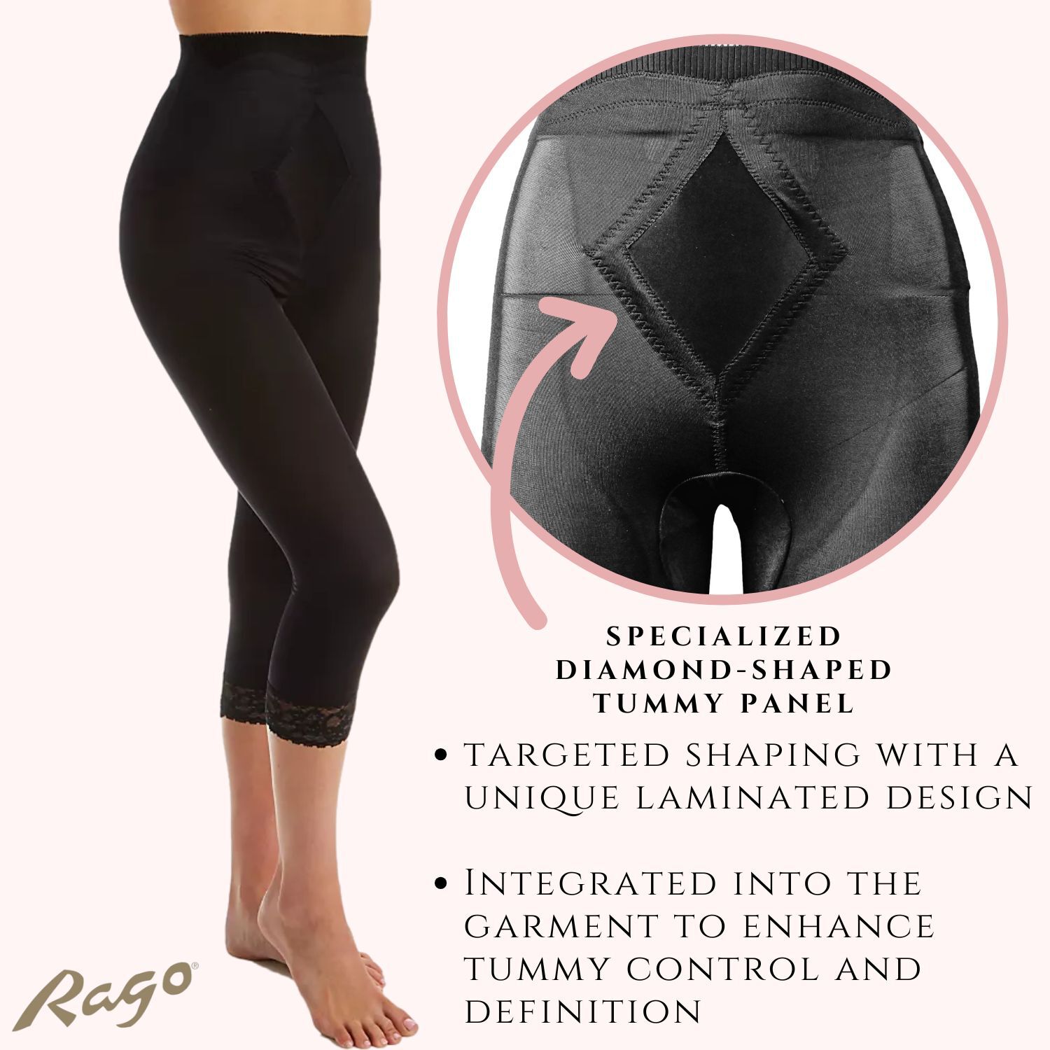 Leg Shaper Pant Liner Medium Shaping, BLACK, alternate image number 3
