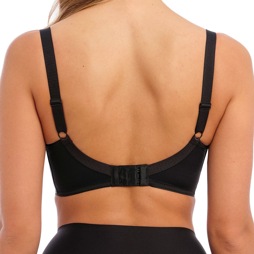 Smoothing Underwire Seamless Unlined Balcony Bra, BLACK, on-hover image number 1