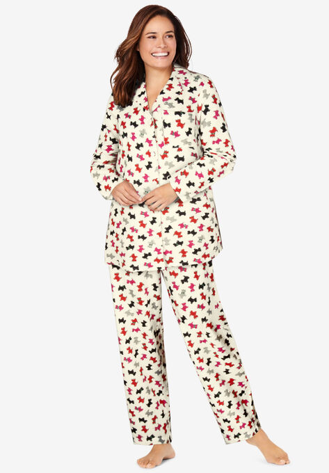 Classic Flannel Pajama Set , IVORY SCOTTIES, hi-res image number null