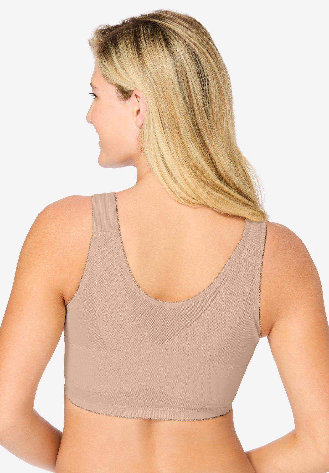 Front Close Wireless Posture Bra, NUDE, hi-res image number 0