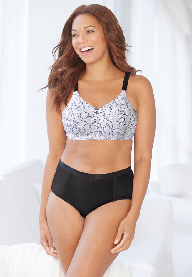 Wireless Back Smoothing Bra & Matching 3-Pack Panty Set, , hi-res image number 0