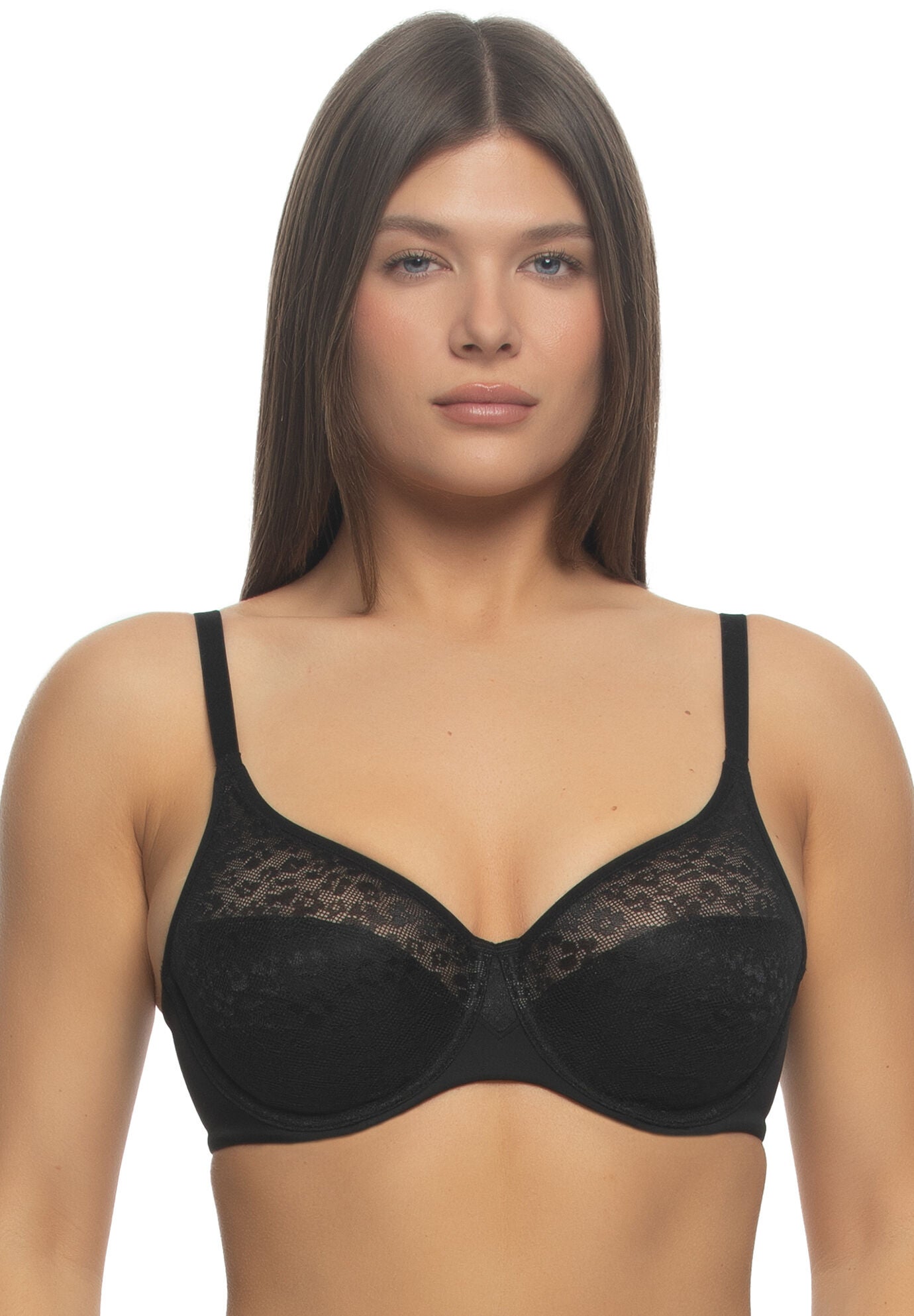 Prima Lace Moulded Unlined Bra, BLACK BLK, hi-res image number 0