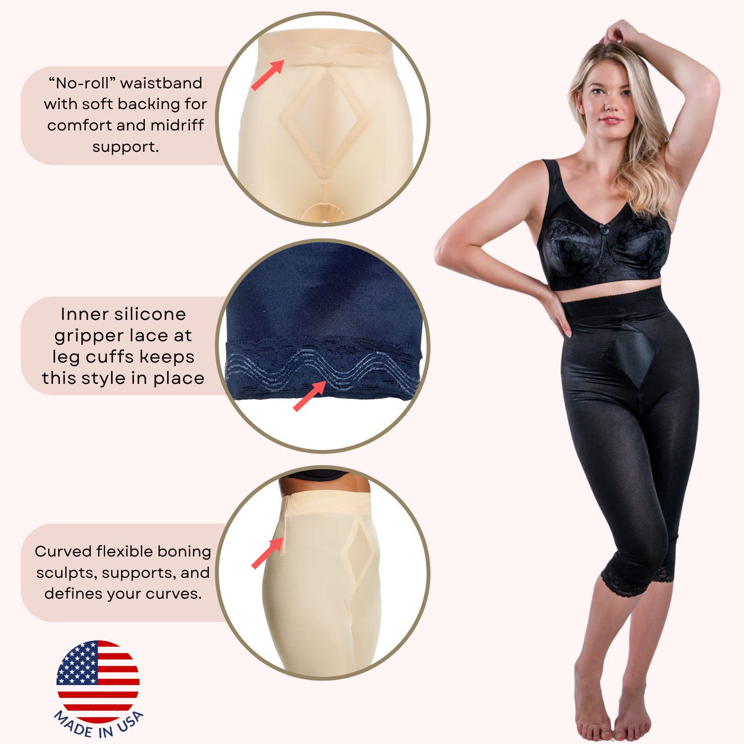 Leg Shaper Pant Liner Medium Shaping, BLACK, alternate image number 4