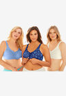 3-Pack Front-Close Cotton Wireless Bra , , alternate image number 4