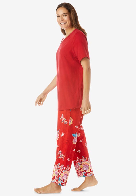 Short-Sleeve Knit Lounge Set, , alternate image number null