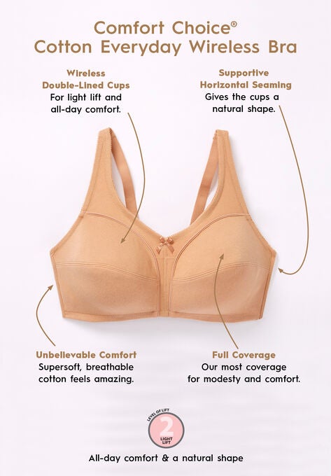 3-Pack Cotton Wireless Bra , , alternate image number null