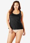 Lace-Trimmed Stretch Cotton Camisole , BLACK, hi-res image number null