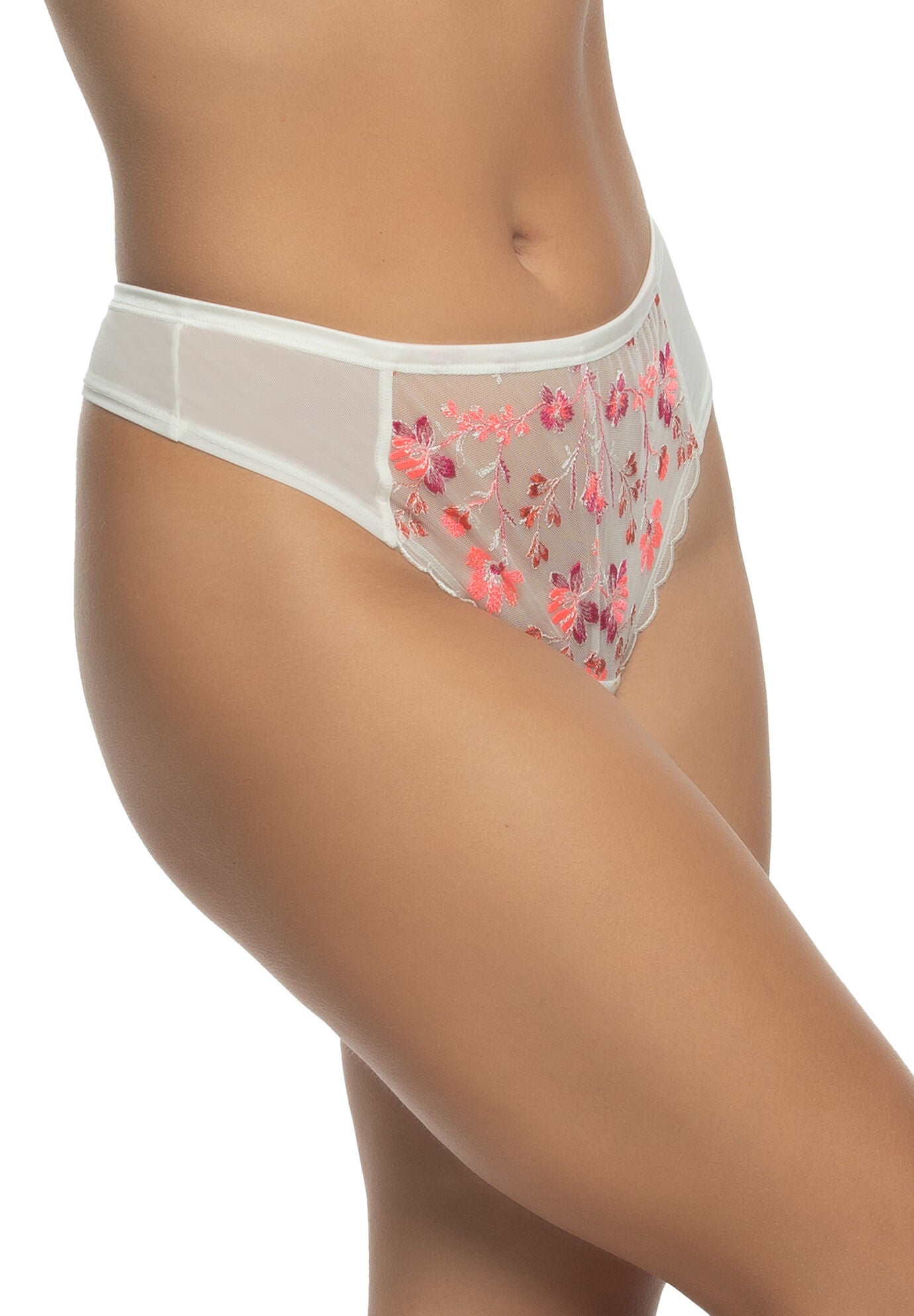 Allure Embroidered Thong, MAGENTA PEARL MPR, alternate image number 2