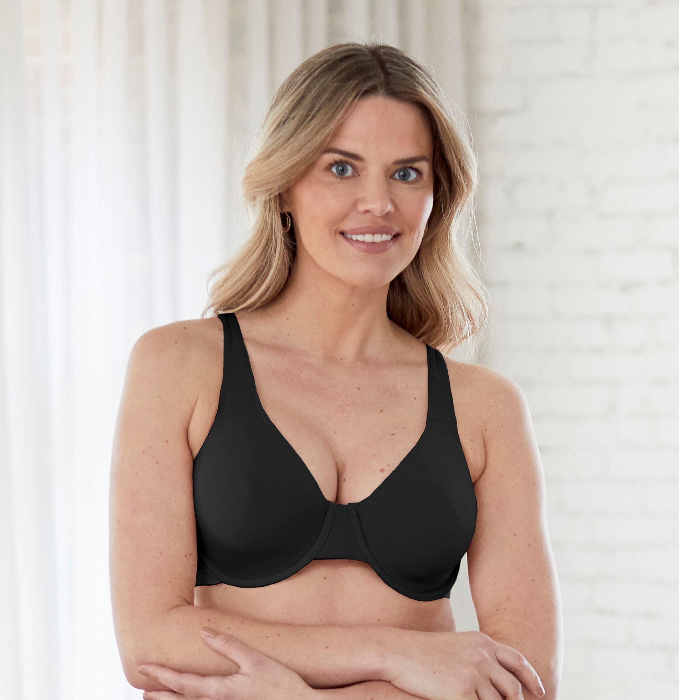 Bestform 5000100 Everyday Unlined Cotton Stretch T-Shirt Bra With Underwire Support, BLACK, hi-res image number 0
