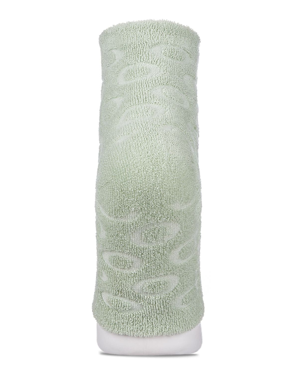 Women's Dot-Patterned Cotton Blend Gel-Lined Mint Scented Pedicure Sock, GREEN, alternate image number 1