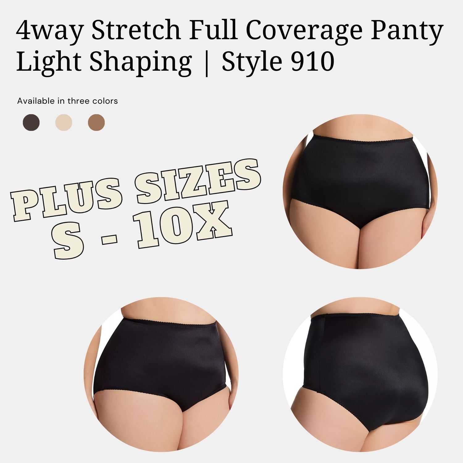 4way Stretch Full Coverage Panty, Light Shaping, BLACK, alternate image number 3