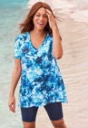 Pleat Back Swim Tee, MULTI UNDERWATER TIE DYE, hi-res image number null