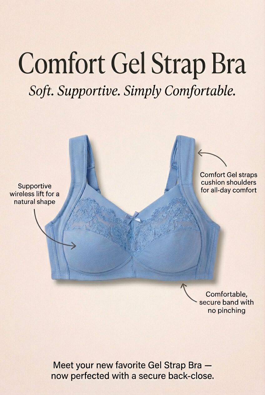 Full Coverage Gel Strap Bra, , alternate image number 5