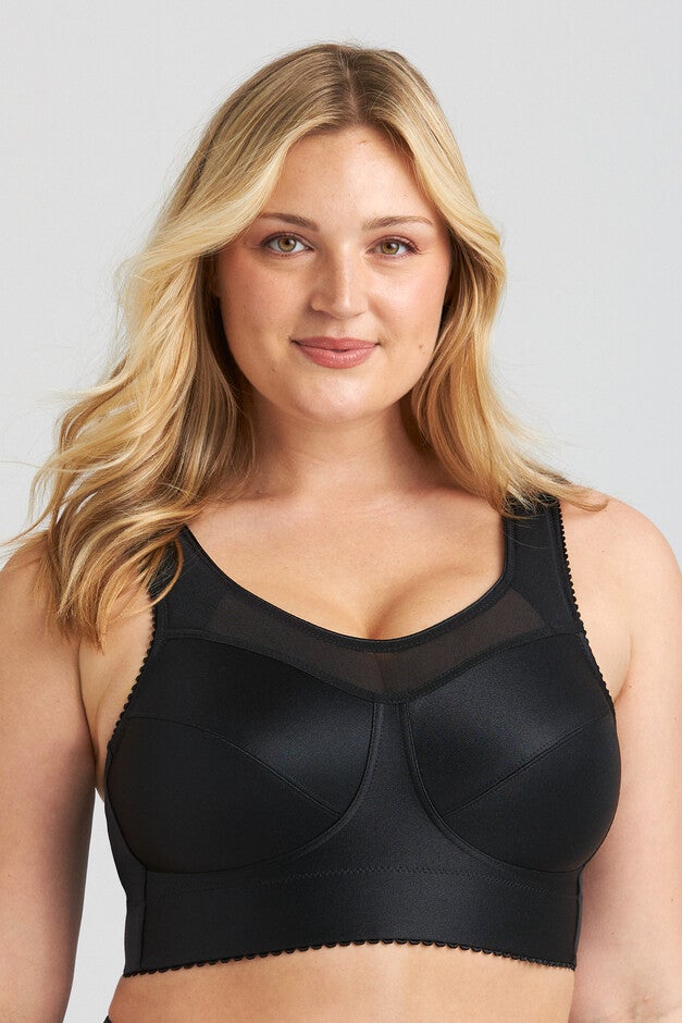 Cotton Simplex activity bra, BLACK, hi-res image number 0