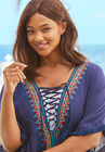 Lace-Up Caftan Cover Up , , alternate image number null