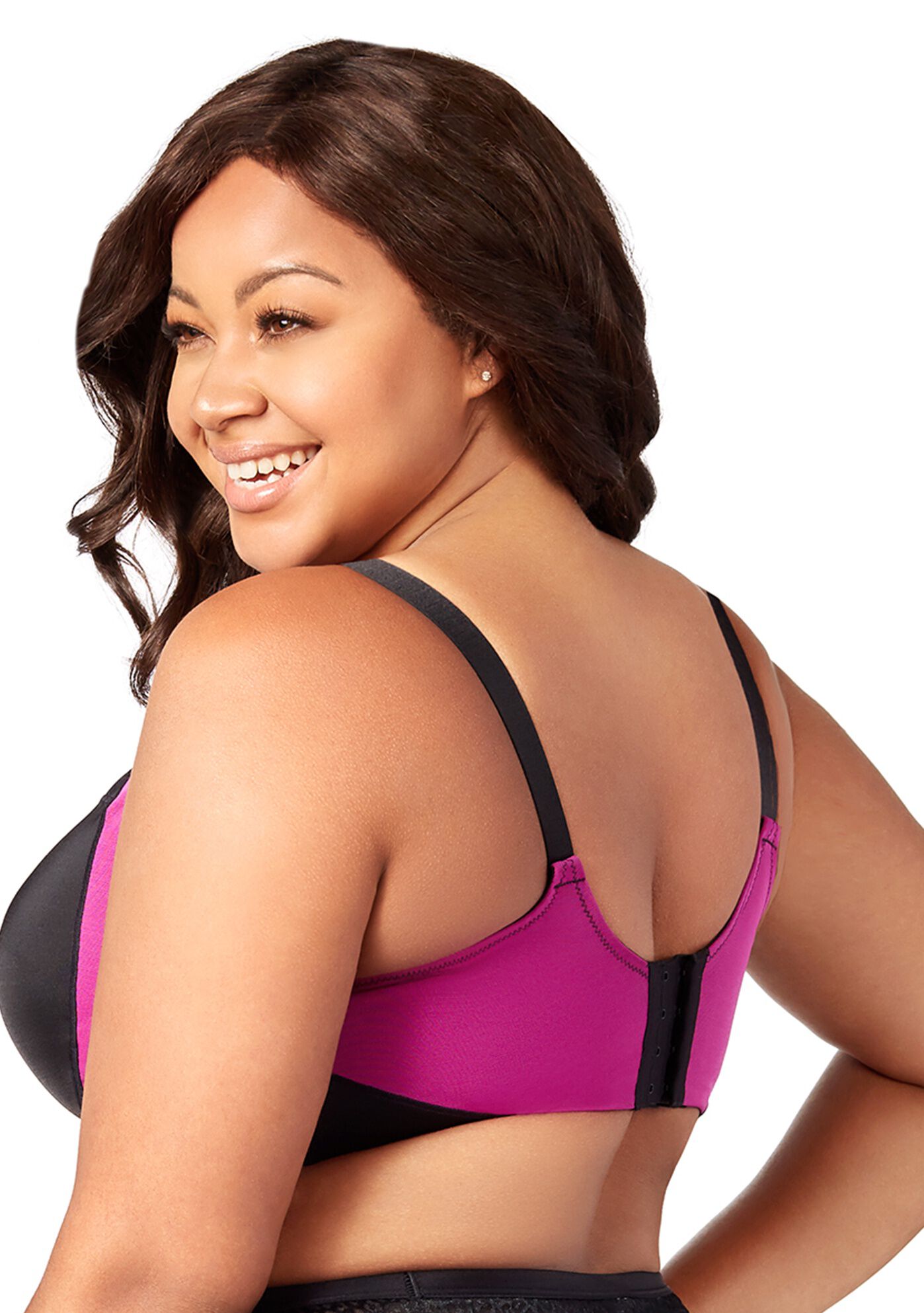 Curvy Moves Sports Underwire Bra 2511, BLACK WITH FUCHSIA, on-hover image number 1