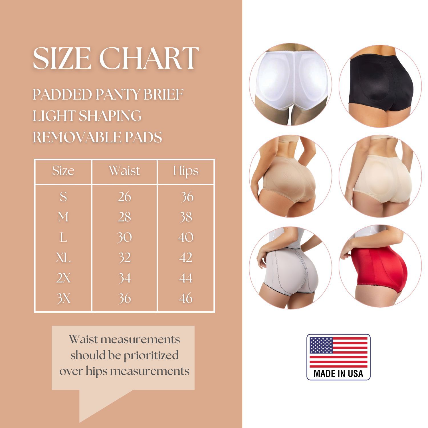 Padded Panty Brief Light Shaping (Removable Pads), MOCHA, alternate image number 5