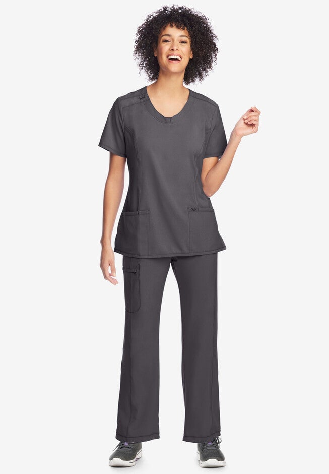 Classic V-Neck Scrub Top, PEWTER, hi-res image number null