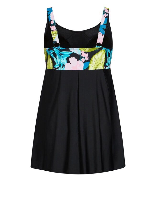Empire Print Swim Dress, TAHITI FLORAL, alternate image number null