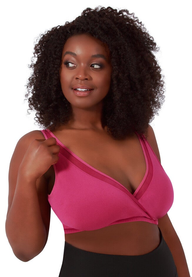The Charlene Seamless Comfort Crossover with Mesh, MAGENTA, hi-res image number 0