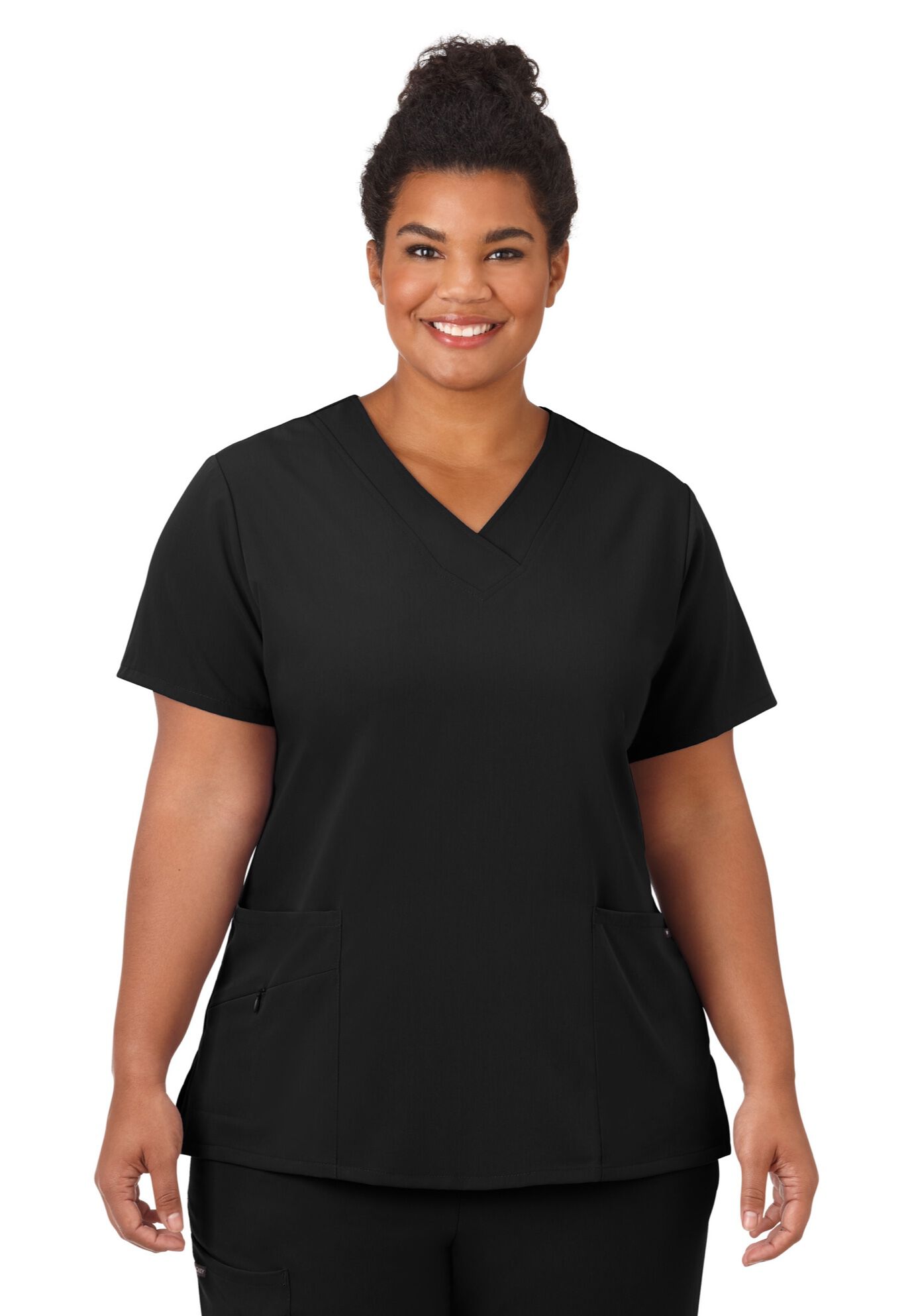 Jockey Scrubs Women&#39;s Favorite V-Neck Top, BLACK, hi-res image number 0