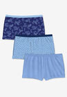 Women's Boyshort Panty 3-Pack, EVENING BLUE PAISLEY PACK, hi-res image number null