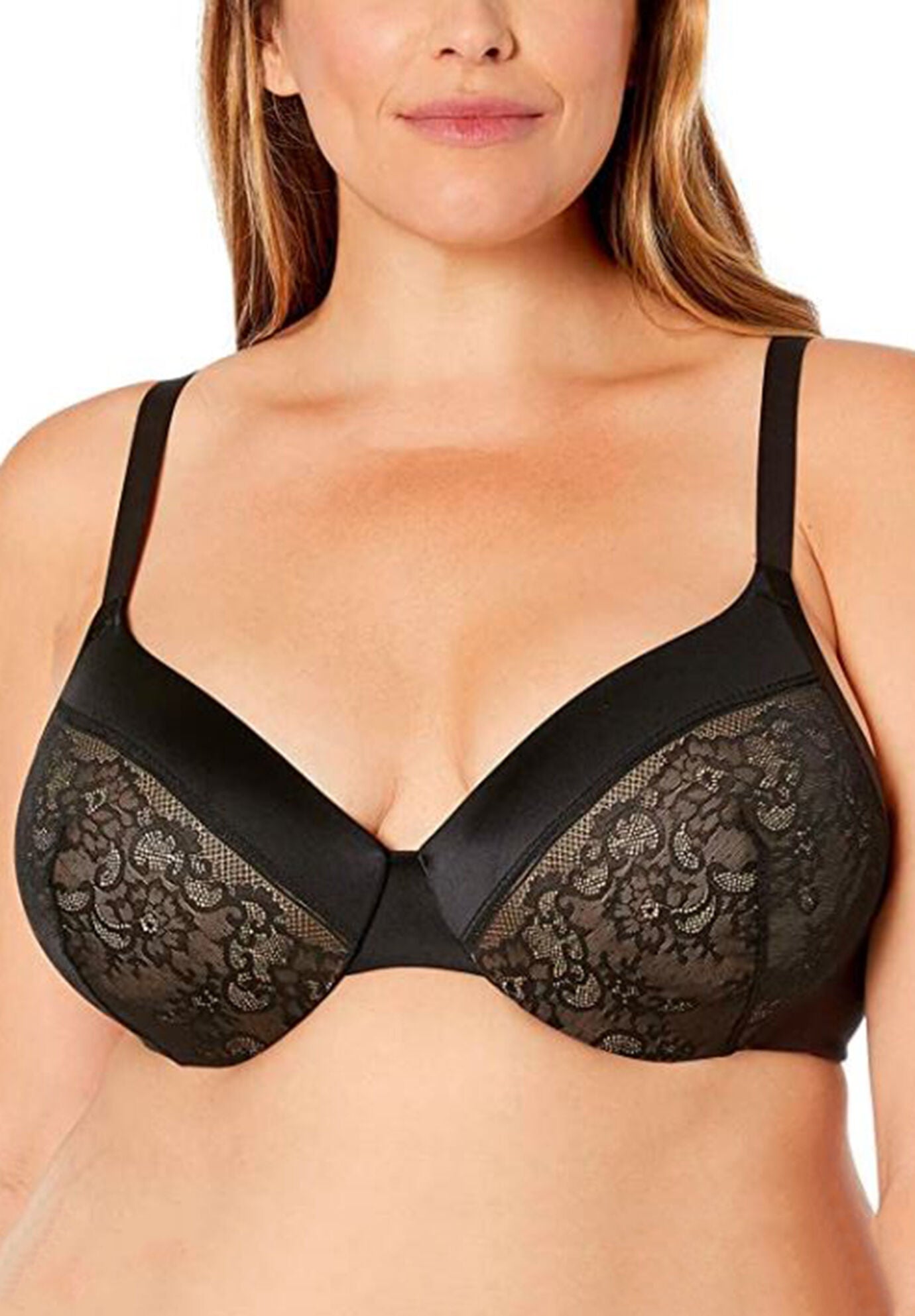 Comfort Devotion Extra Coverage T-Shirt Bra 09404, BLACK BEIGE, hi-res image number 0