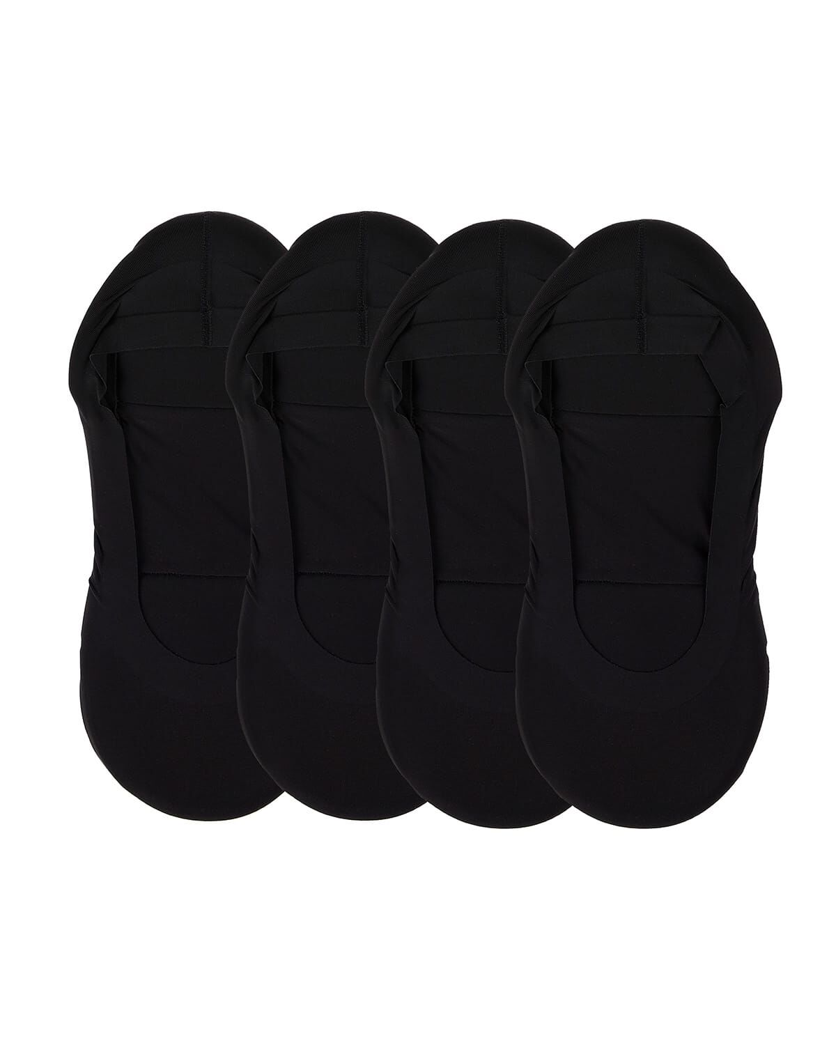 4 Pairs Women's Cushioned Fine Edge No-Show Sock Liner, BLACK, hi-res image number 0