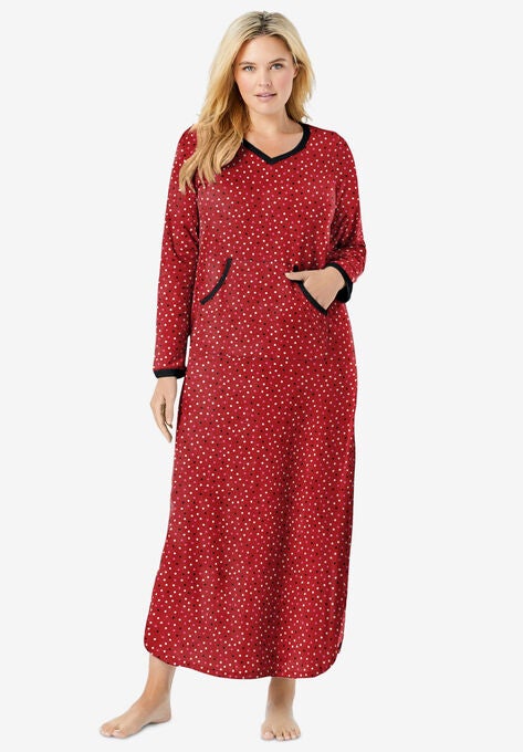 Long Printed Sleep Shirt , CLASSIC RED MULTI DOT, hi-res image number null